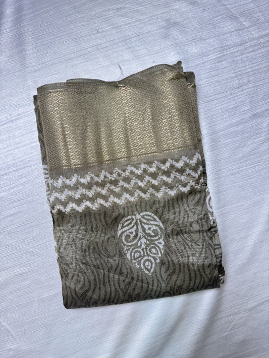 Grey Semi Cotton Saree