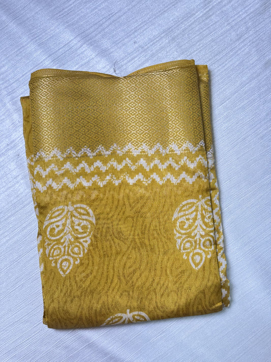 Yellow Semi Cotton Saree