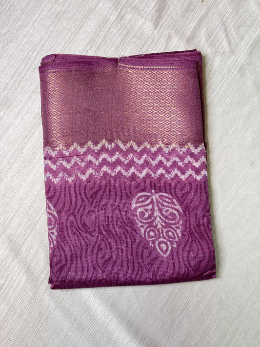 Purple Semi Cotton Saree