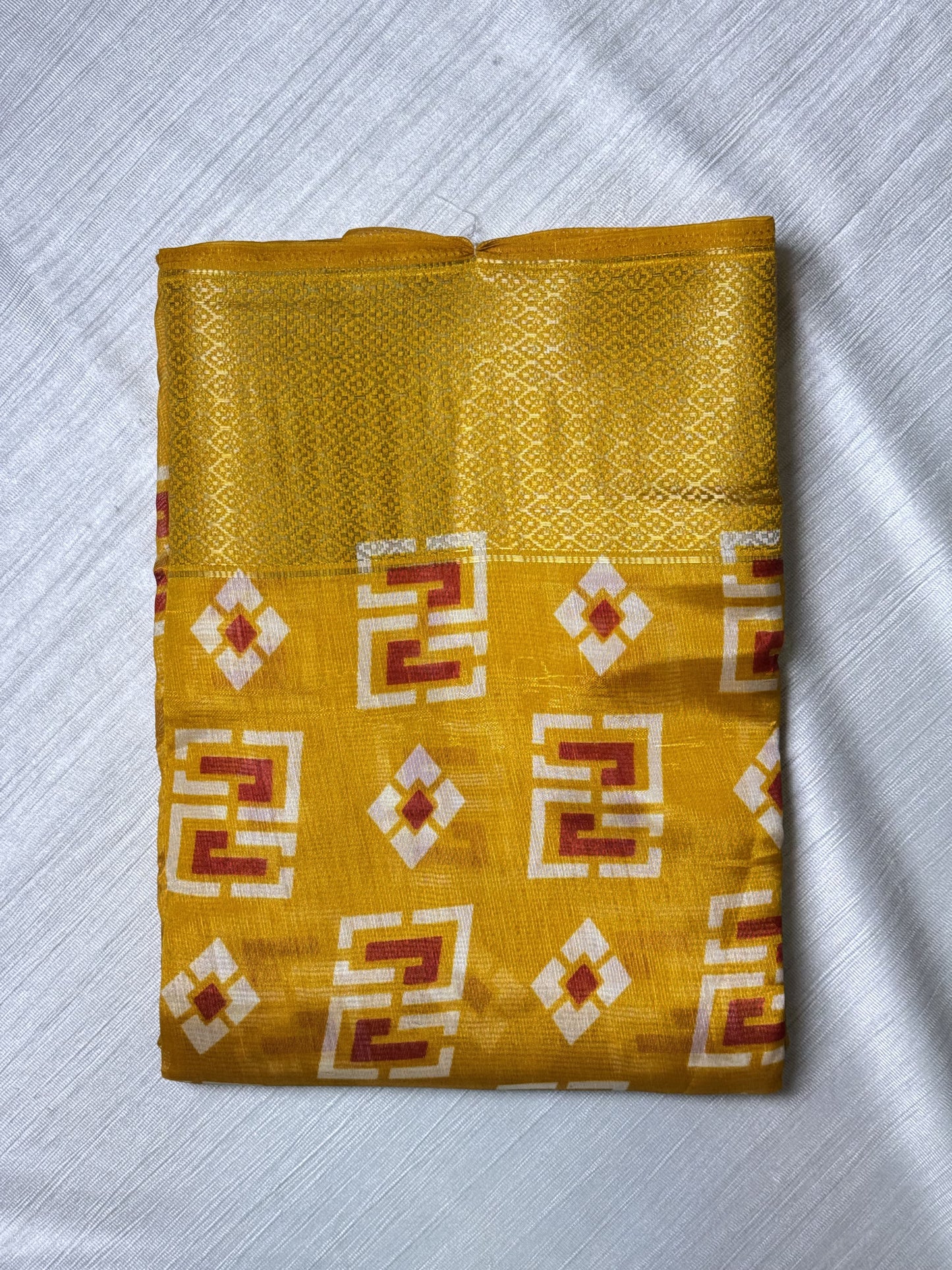 Yellow Semi Cotton Saree