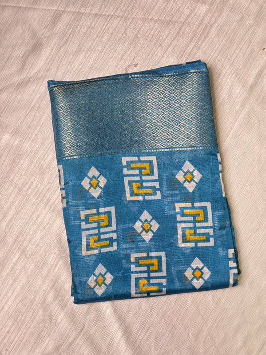 Light Blue Semi Cotton Saree