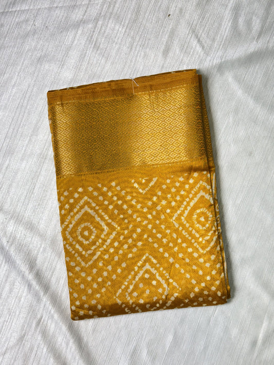 Yellow Semi Cotton Saree