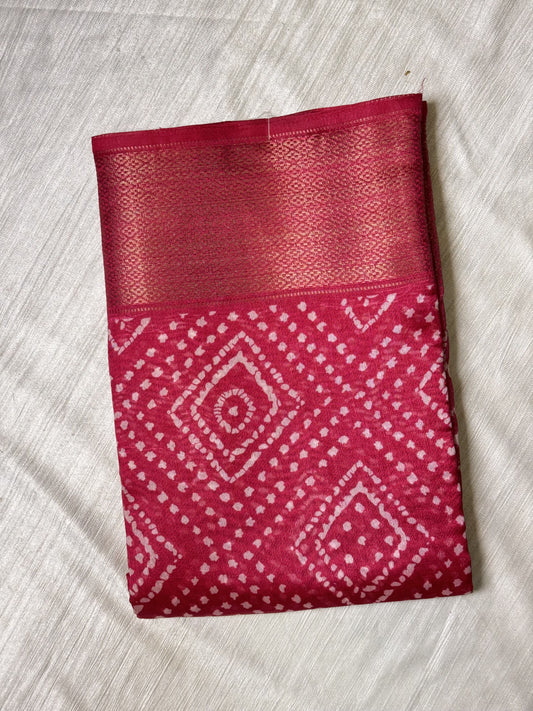 Pink Semi Cotton Saree