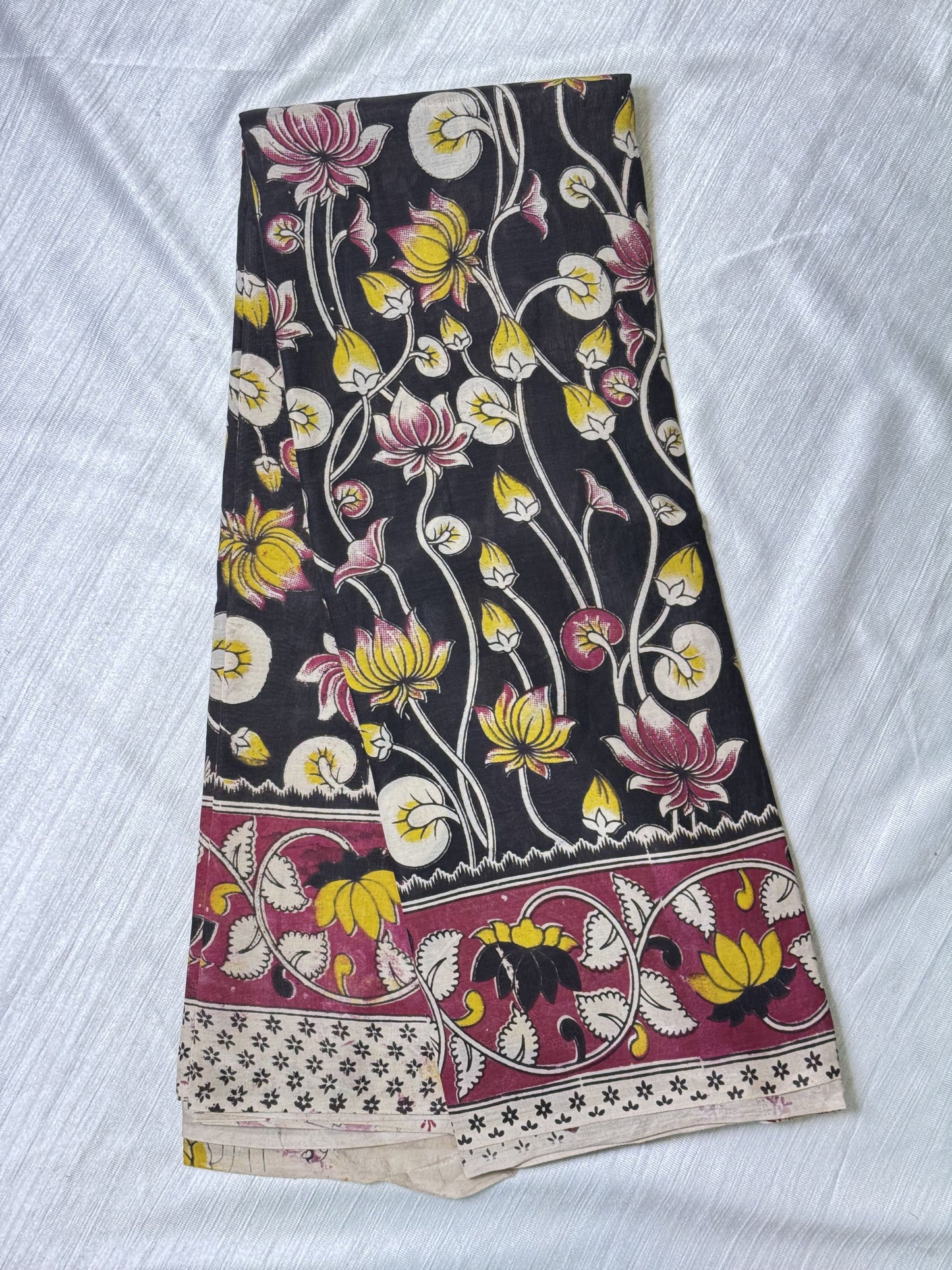 Black Kalamkari Silk Saree