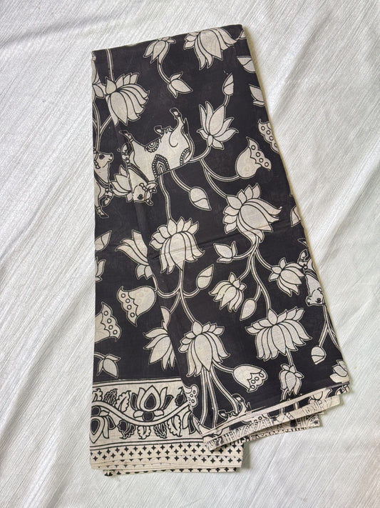 Black Kalamkari Silk Saree