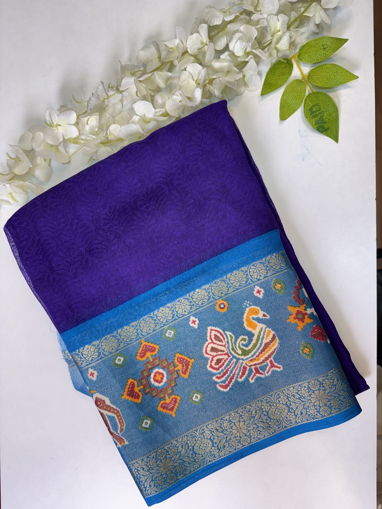 Violet Georgette Saree