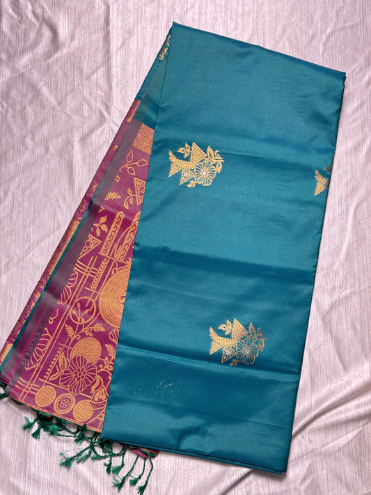 Rama Green Soft Silk Saree