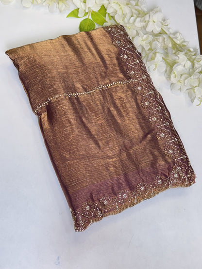 Purple Space Silk Designer Saree