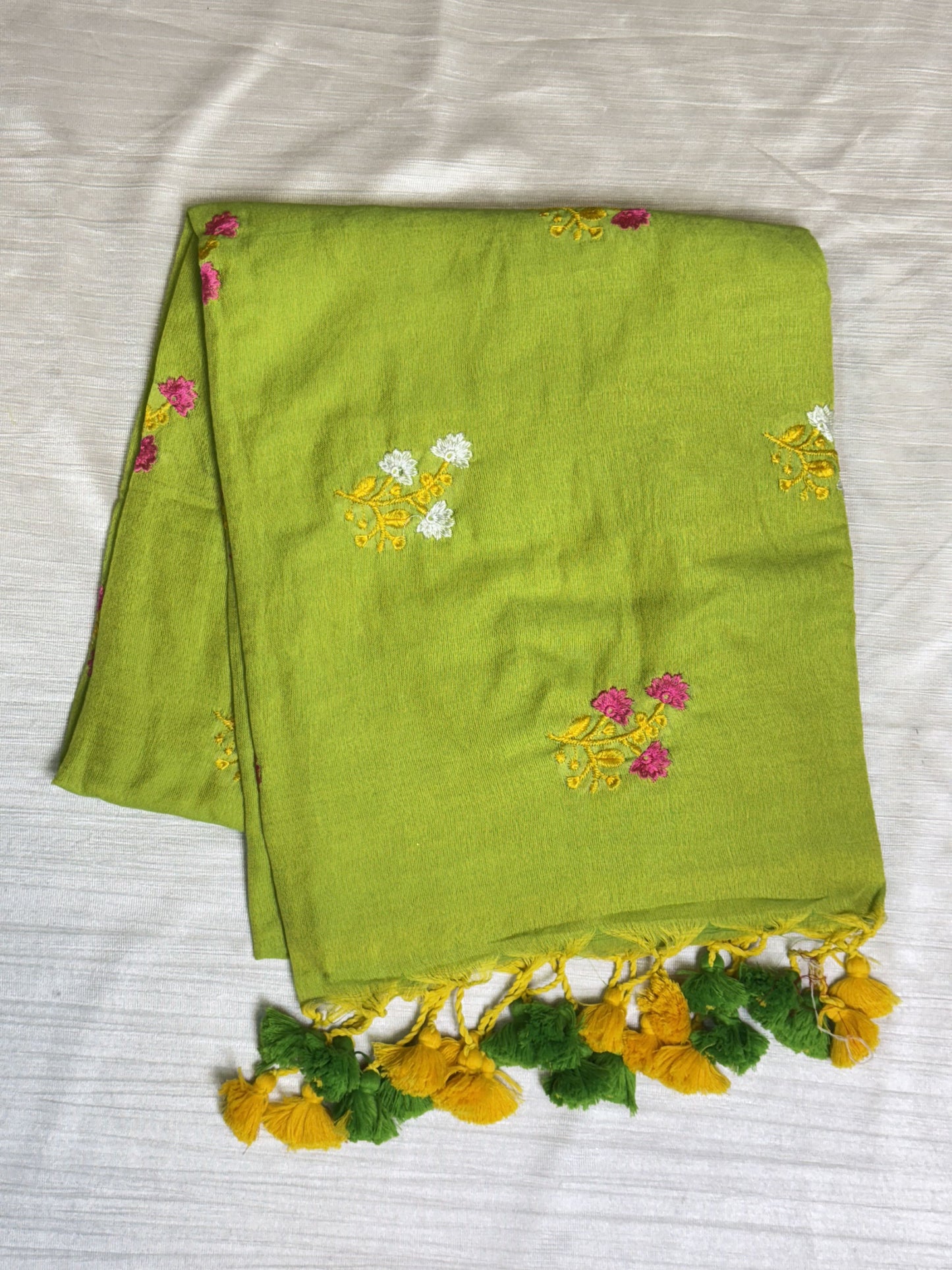 Light Green Plain Kaadhi Saree