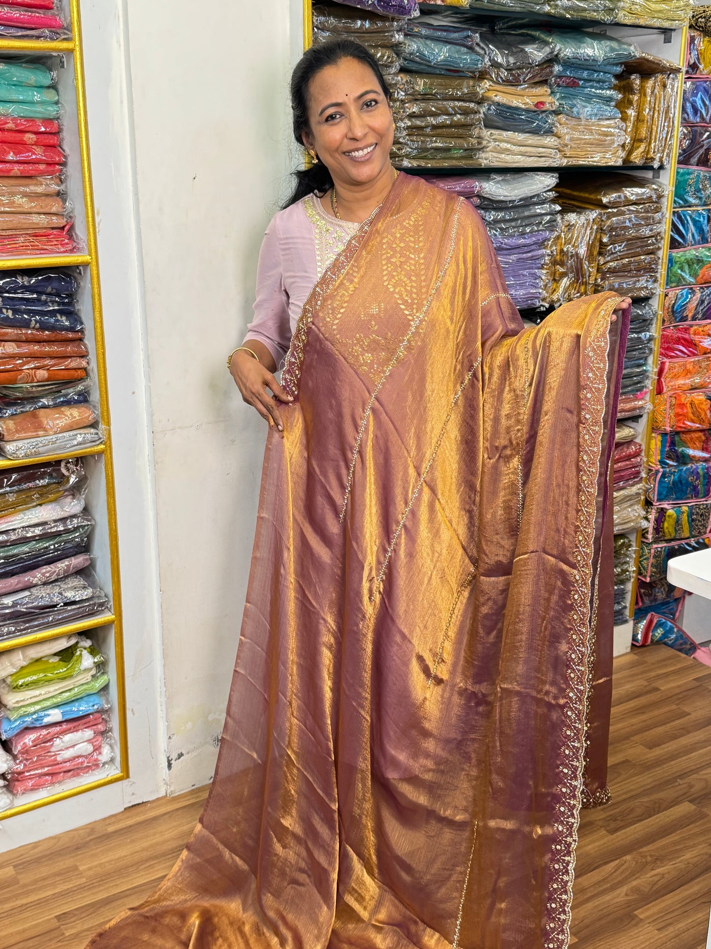 Purple Space Silk Designer Saree