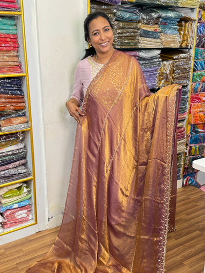 Purple Space Silk Designer Saree