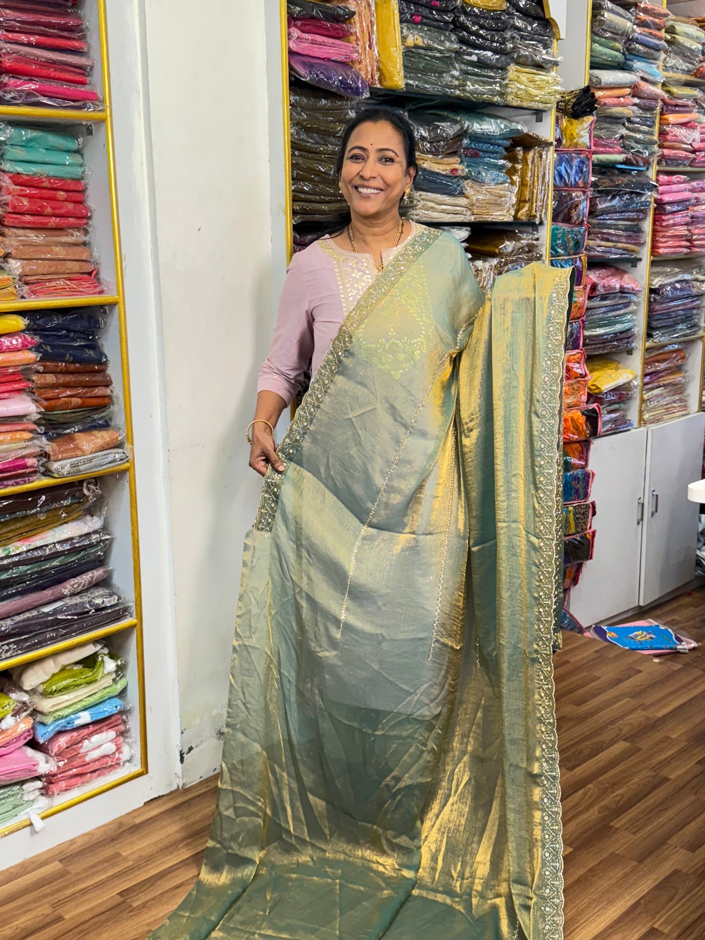 RamaGreen Space Silk Designer Saree