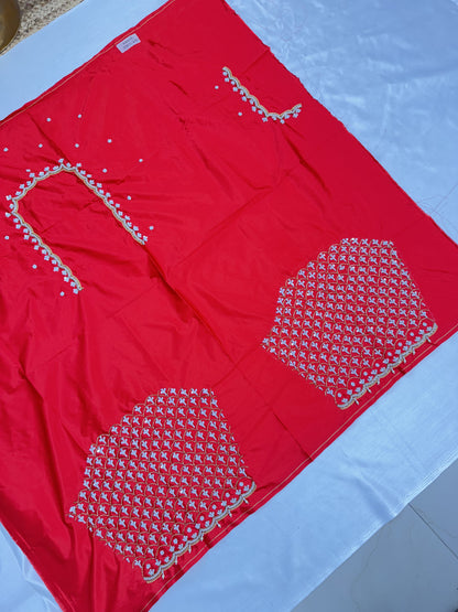 Red Hand Work Blouse