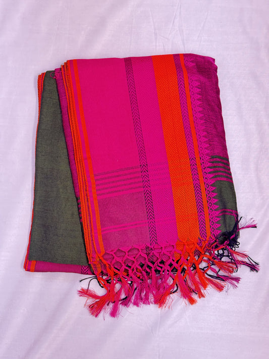 Black Pure Cotton Saree