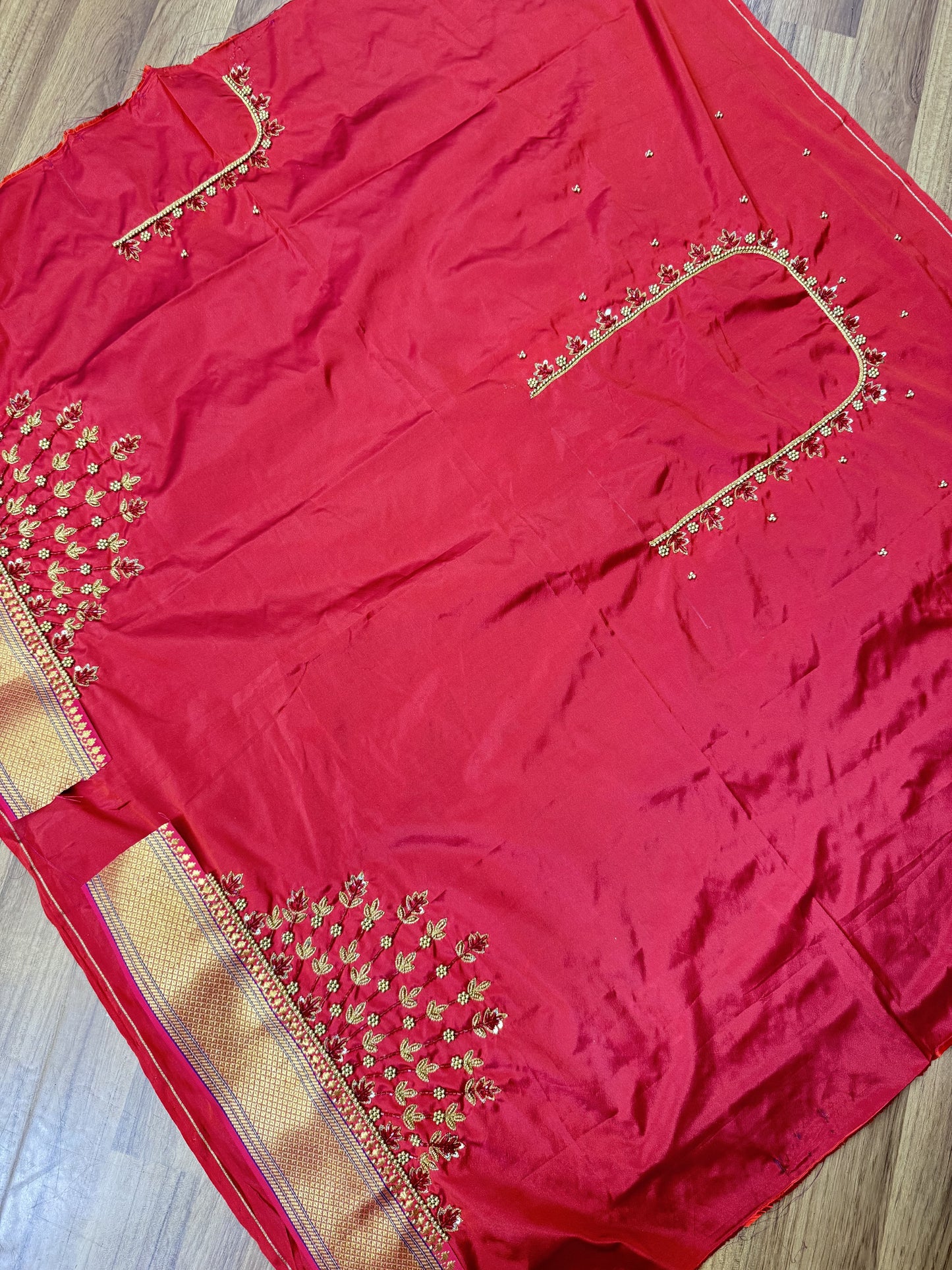 Red Hand Work Blouse