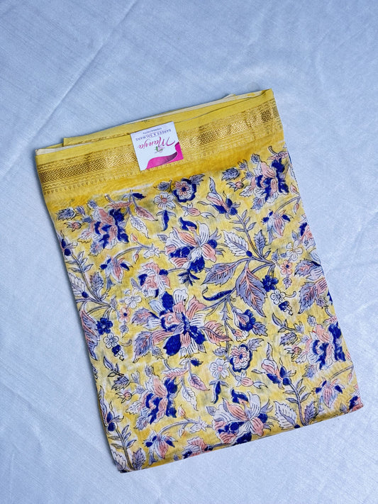 Yellow Cotton Saree