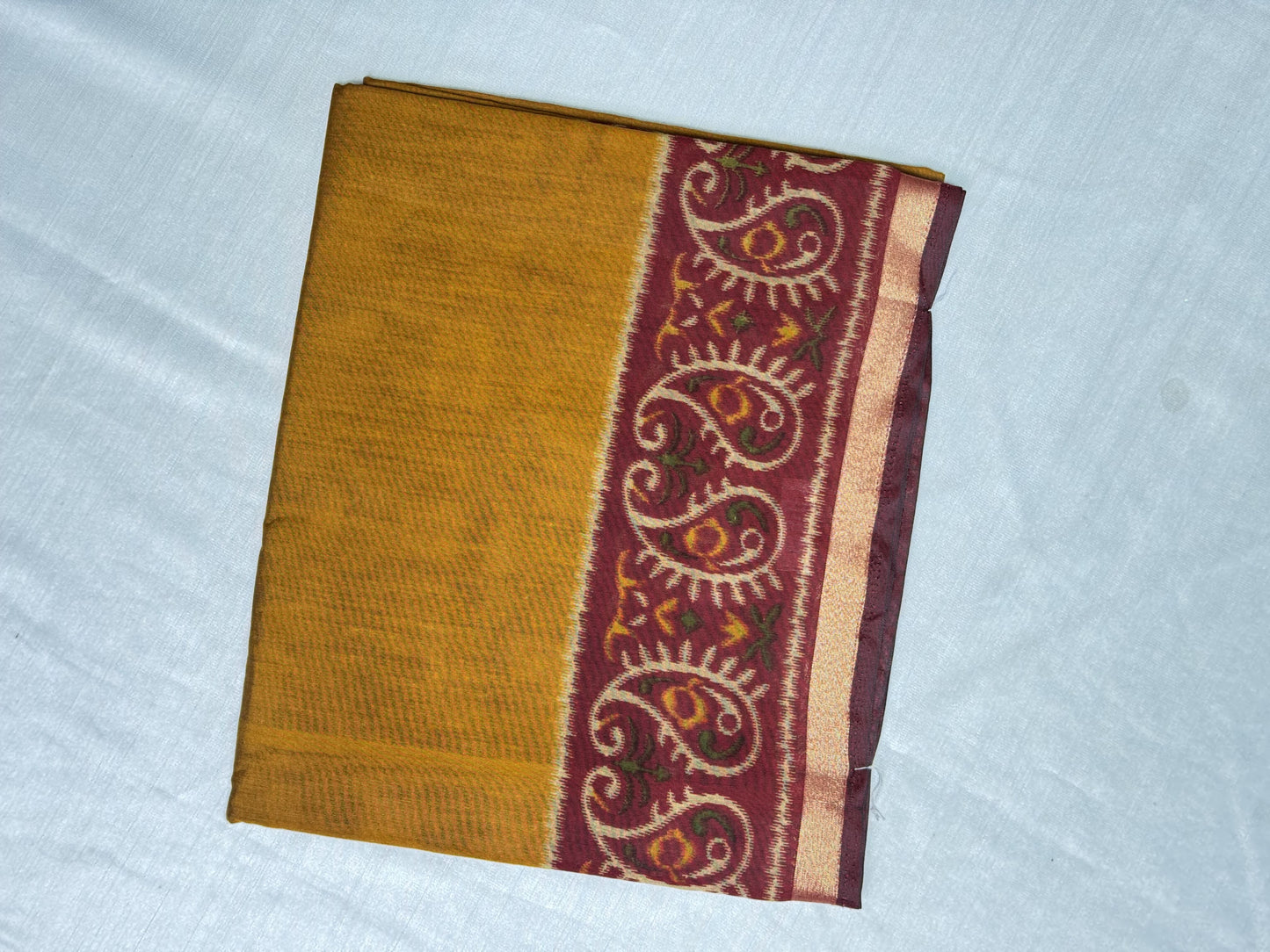 Mustard Cotton Saree