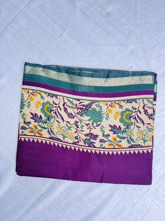 Purple Cotton Saree