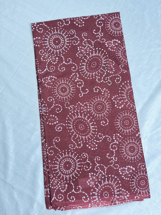 Maroon Cotton Saree