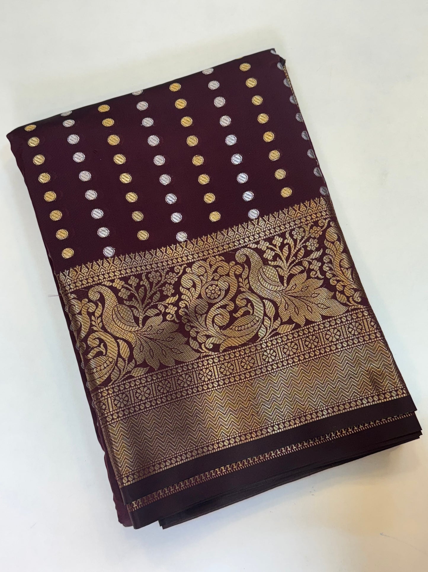 Coffee Powder Brown Soft Silk Saree