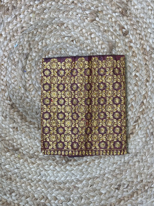 Brown Machine Work Blouse