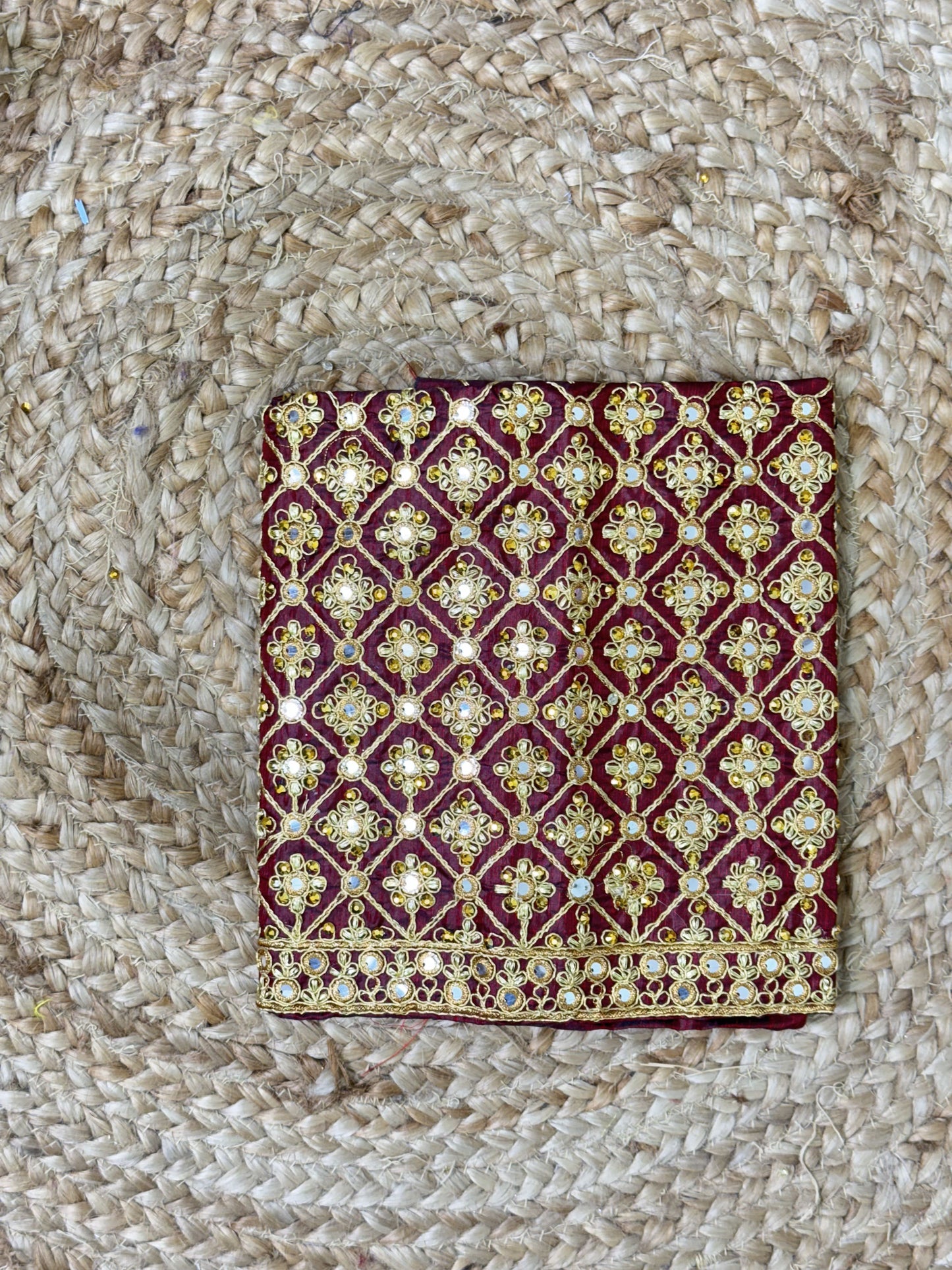 Brown Machine Work Blouse