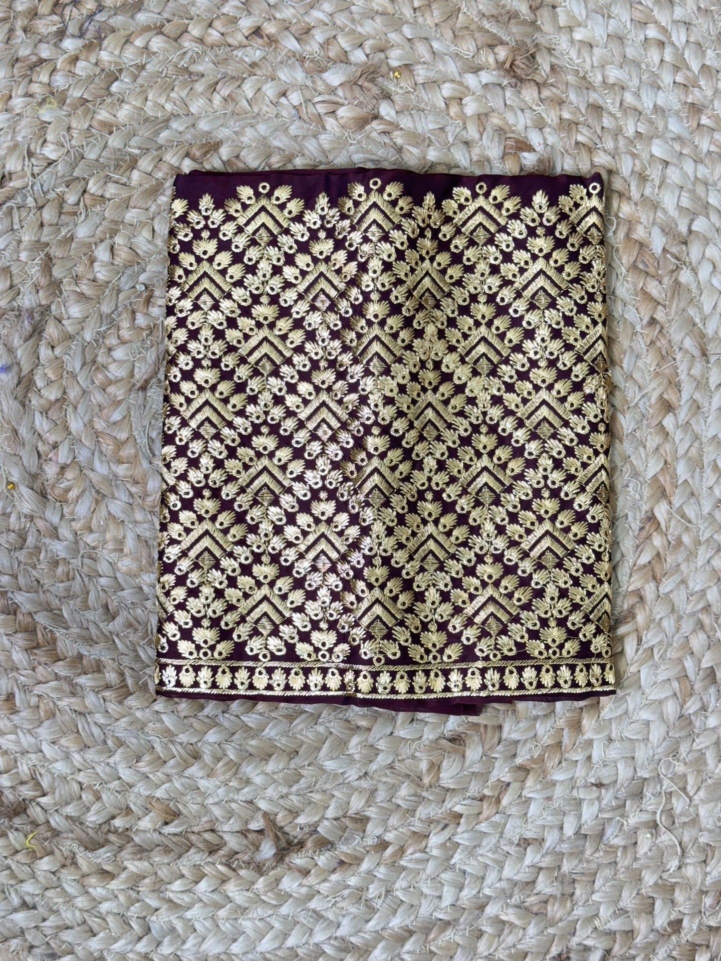 Brown Machine Work Blouse