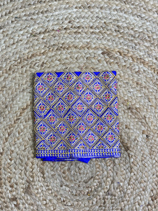 Royal Blue Machine Work Blouse