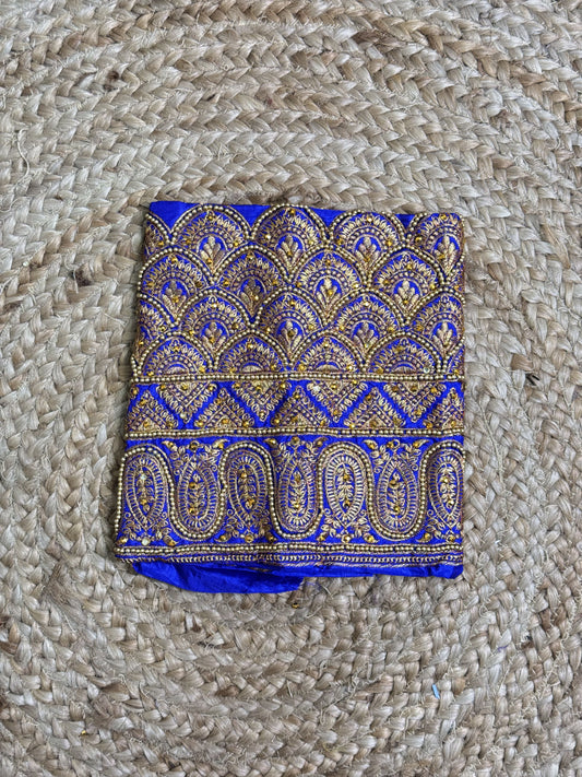Royal Blue Machine Work Blouse