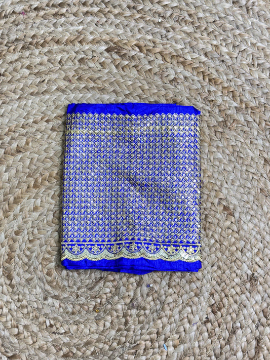 Royal Blue Machine Work Blouse