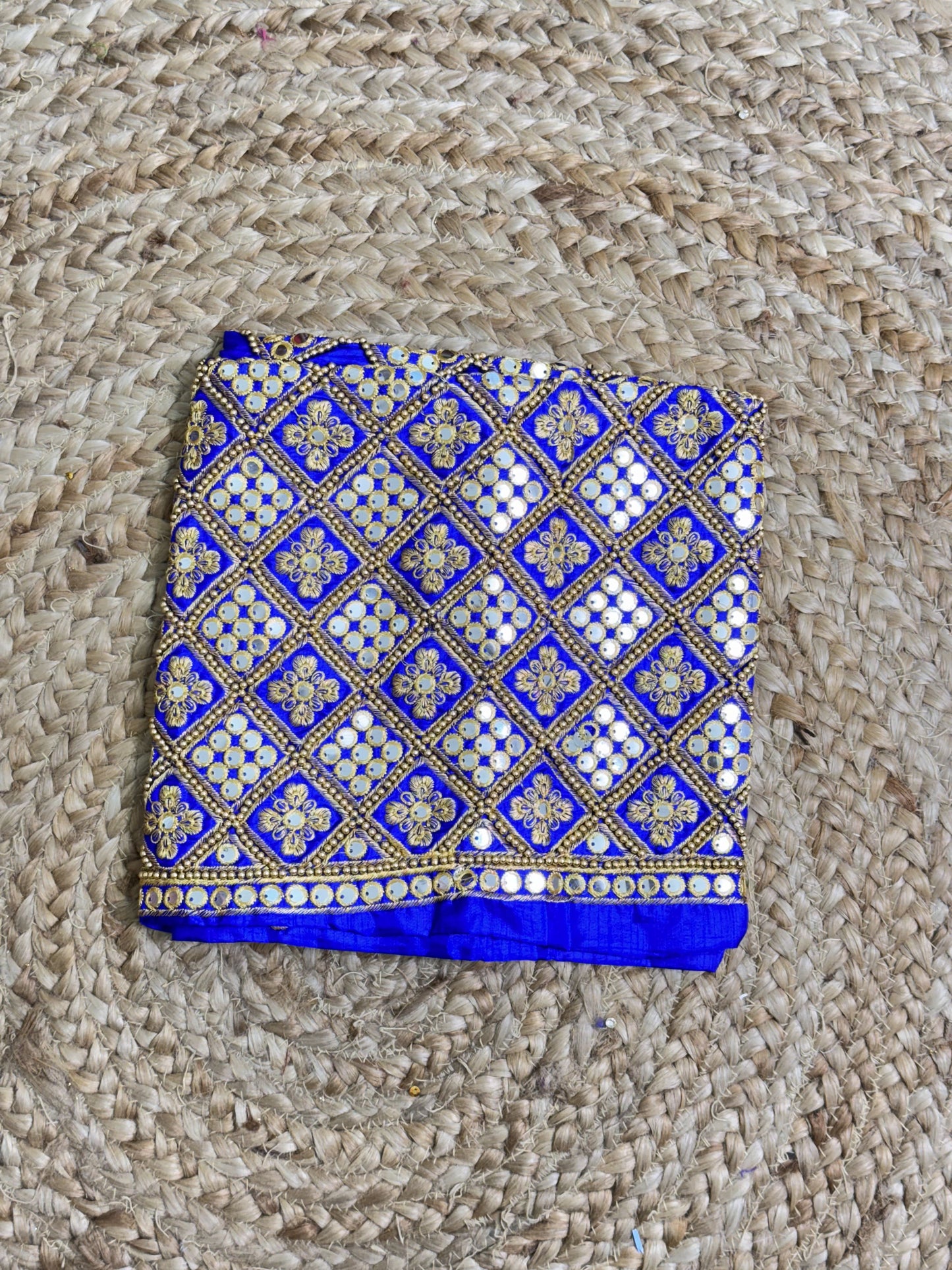 Royal Blue Machine Work Blouse