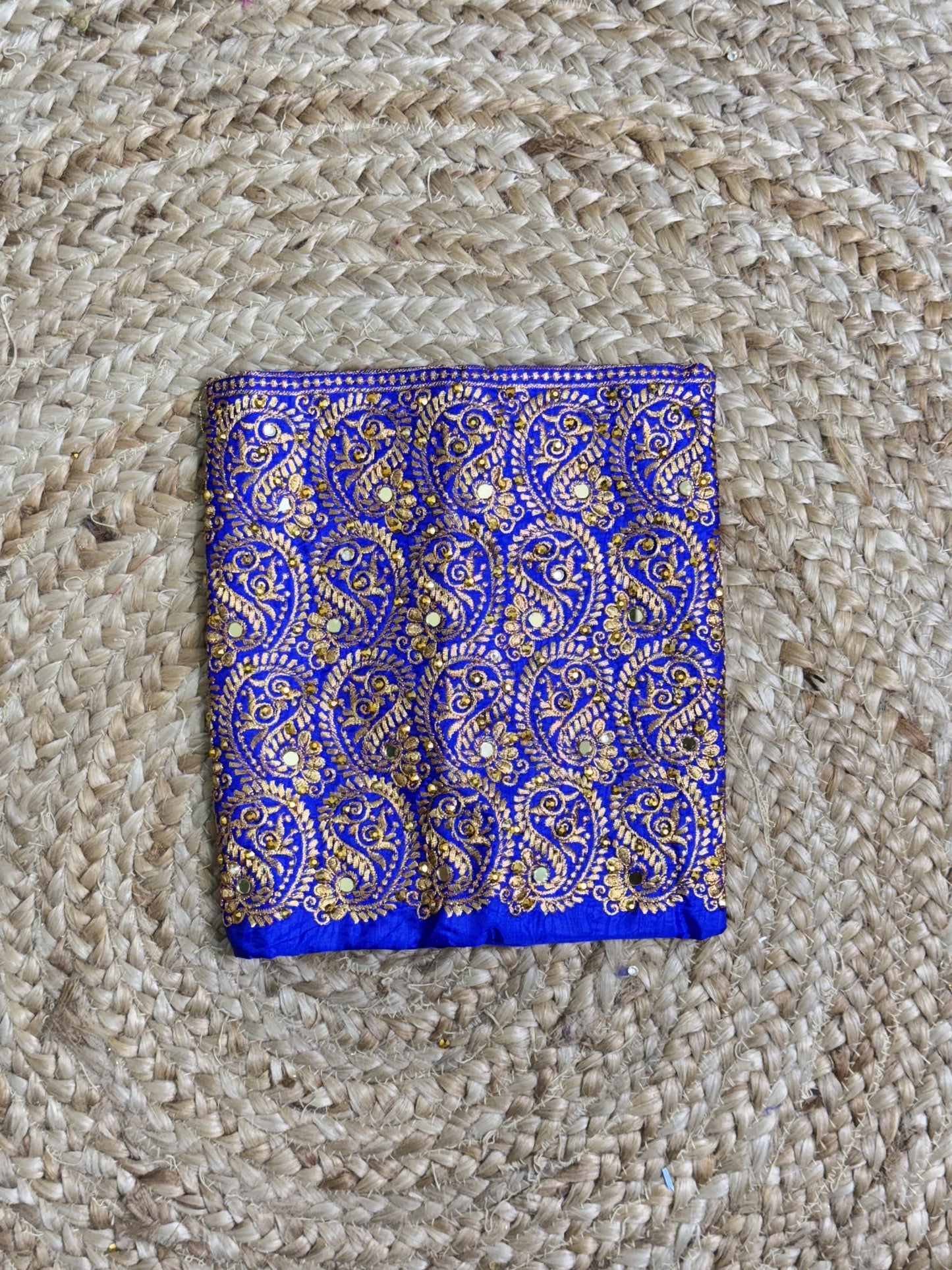 Royal Blue Machine Work Blouse