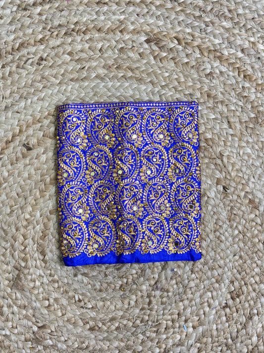 Royal Blue Machine Work Blouse