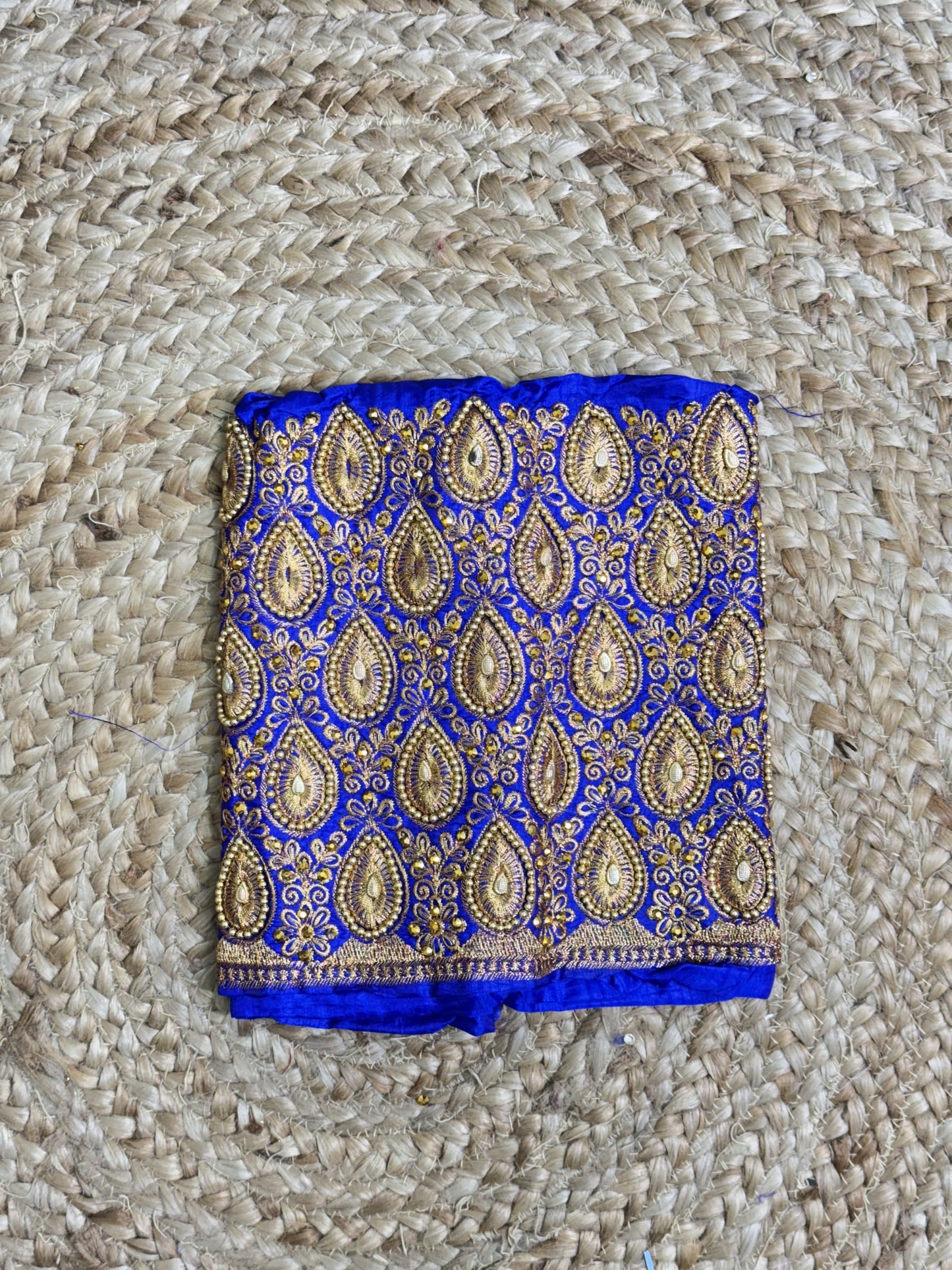 Royal Blue Machine Work Blouse