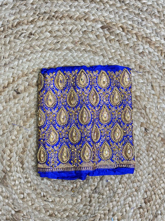 Royal Blue Machine Work Blouse