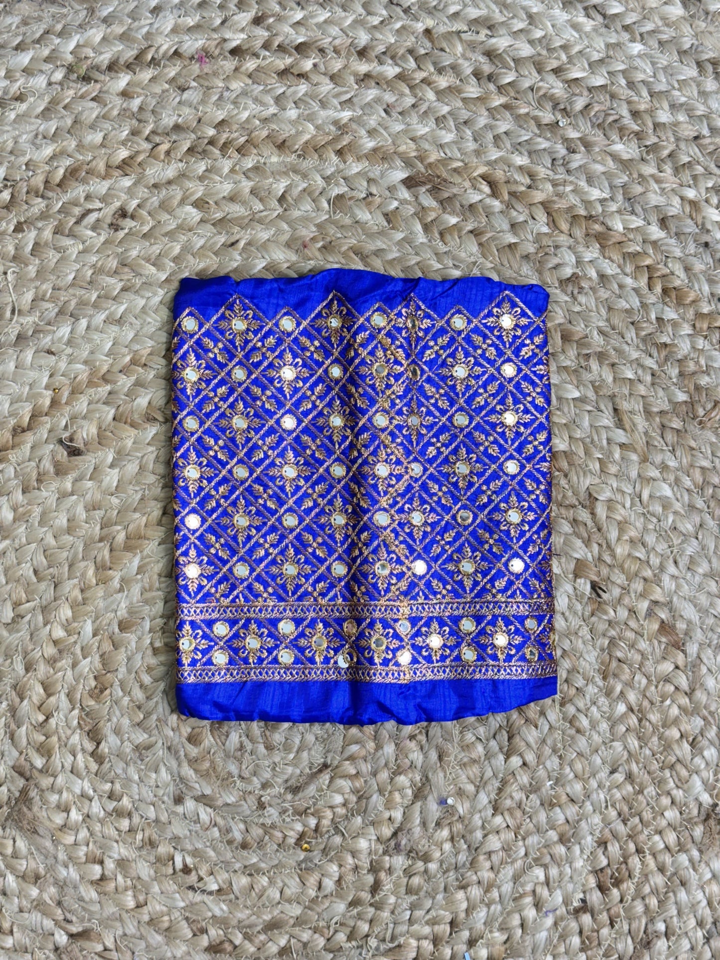 Royal Blue Machine Work Blouse