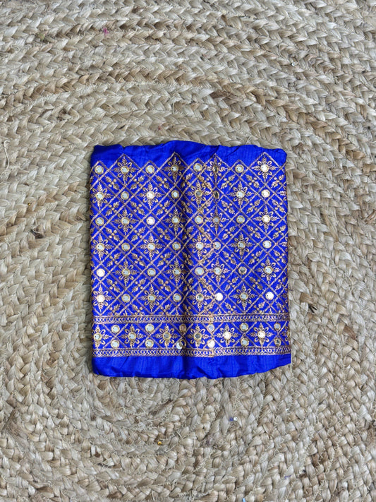 Royal Blue Machine Work Blouse