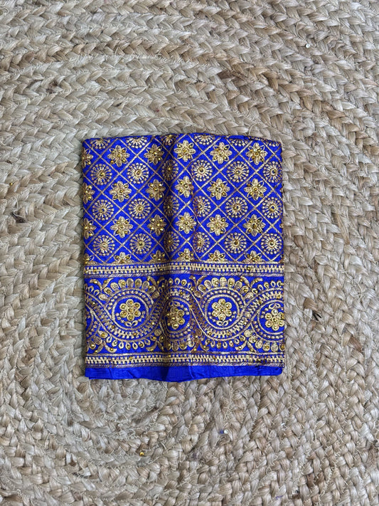 Royal Blue Machine Work Blouse