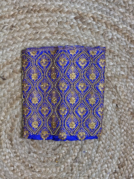 Royal Blue Machine Work Blouse