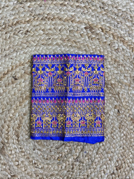 Royal Blue Machine Work Blouse