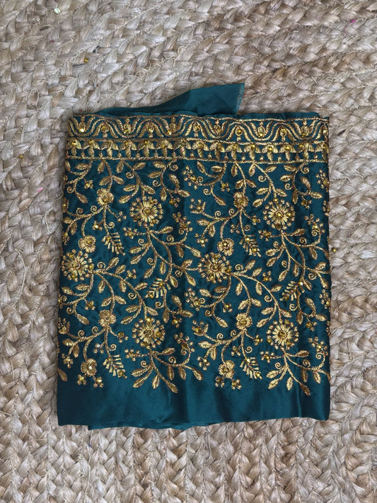 Peacock Green Machine Work Blouse