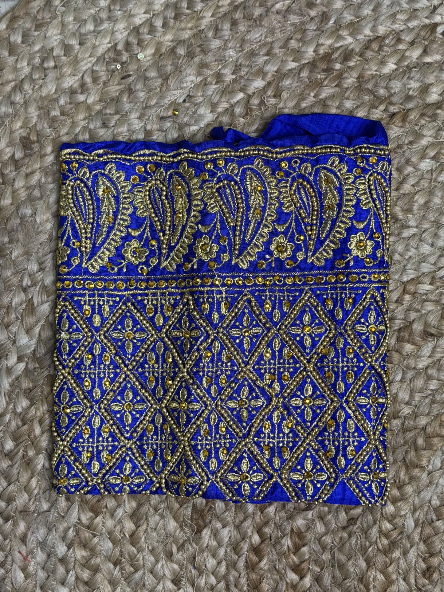 Royal Blue Machine Work Blouse