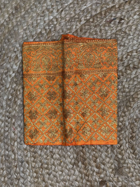 Orange Machine Work Blouse