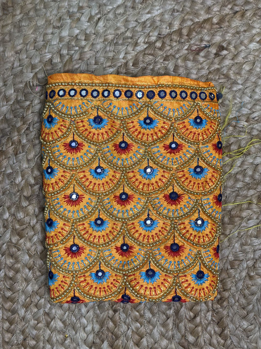 Orange Machine Work Blouse