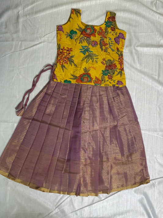 Yellow & Onion Pink Baby Dress