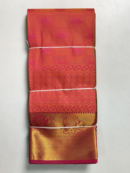 Orange Semi Silk Saree