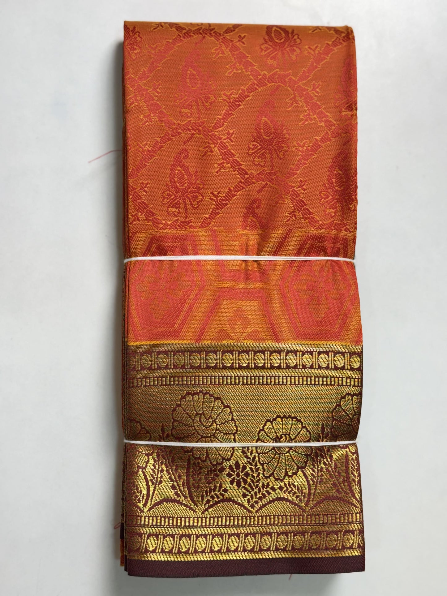 Orange Semi Silk Saree