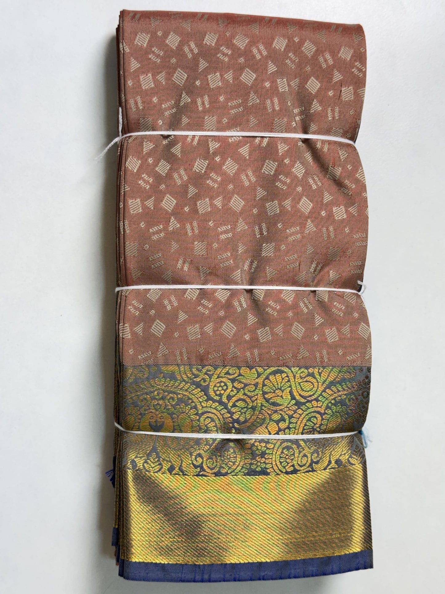 Rust Brown Semi Silk Saree
