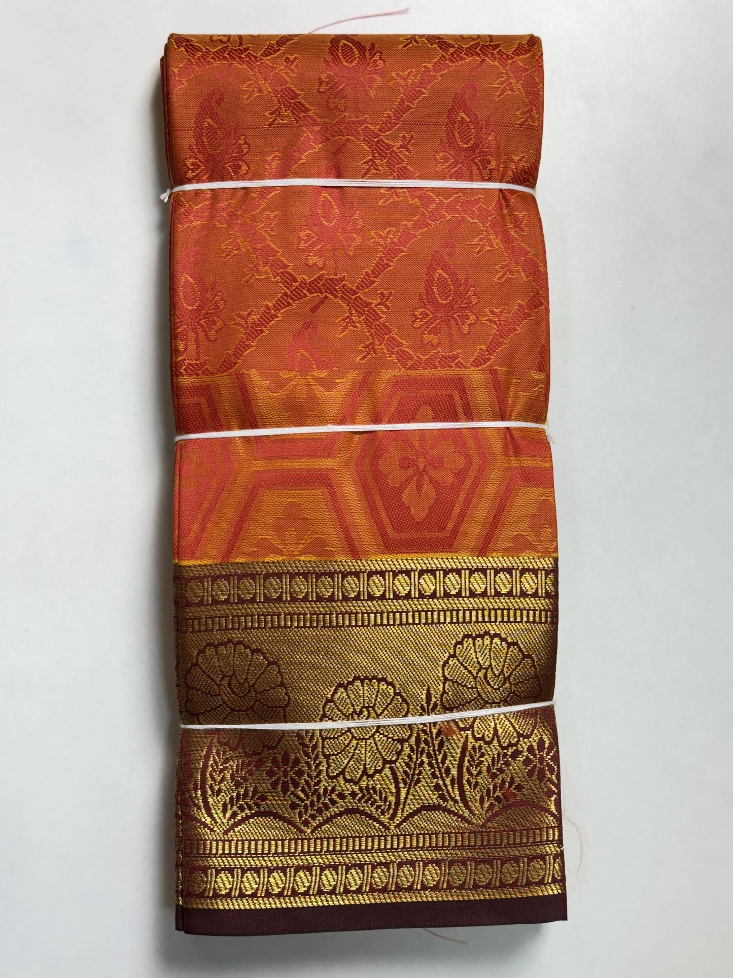 Orange Semi Silk Saree