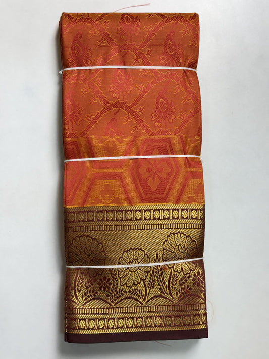 Orange Semi Silk Saree